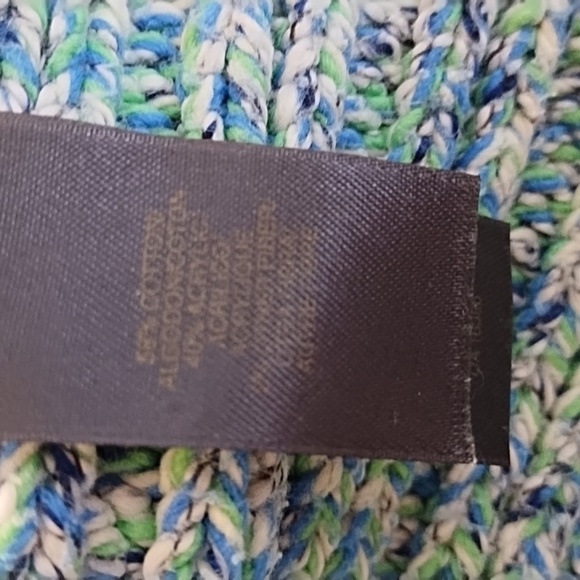 Liz Claiborne Chunky Cotton Blend Knit Coastal Beach Variegated Colors Sweater - Picture 6 of 11